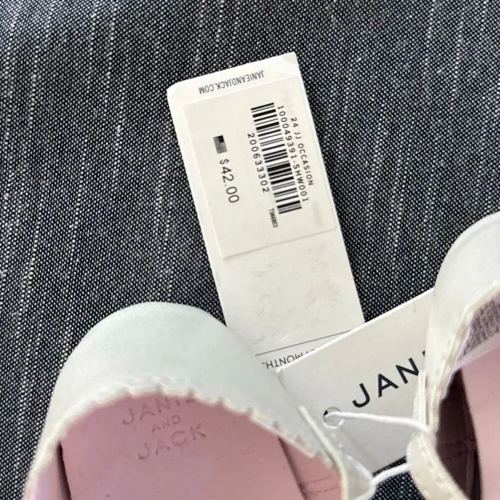 Janie & Jack Baby Bow Ballet Flat White Size 18-24 Months